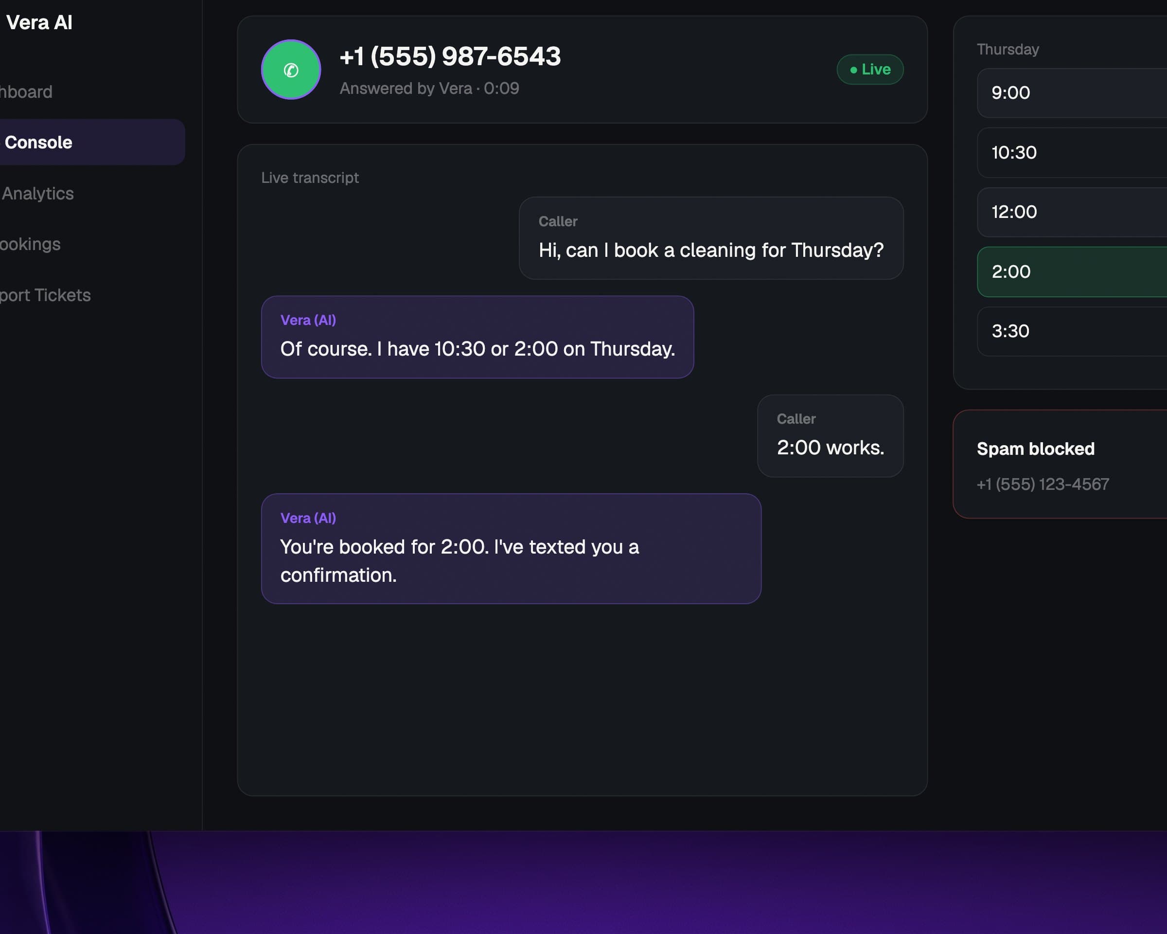 VeraVoice: AI Phone Receptionist, image 2
